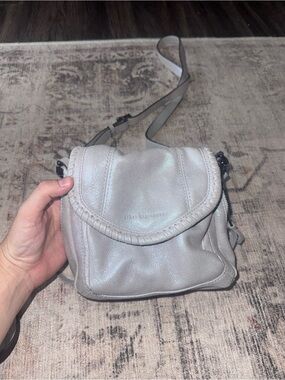 Aimee Kestenberg Light Gray Pebbled Leather Crossbody